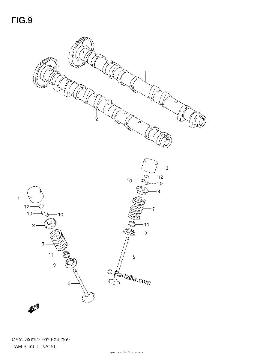 Diagrama de CAM SHAFT VALVE