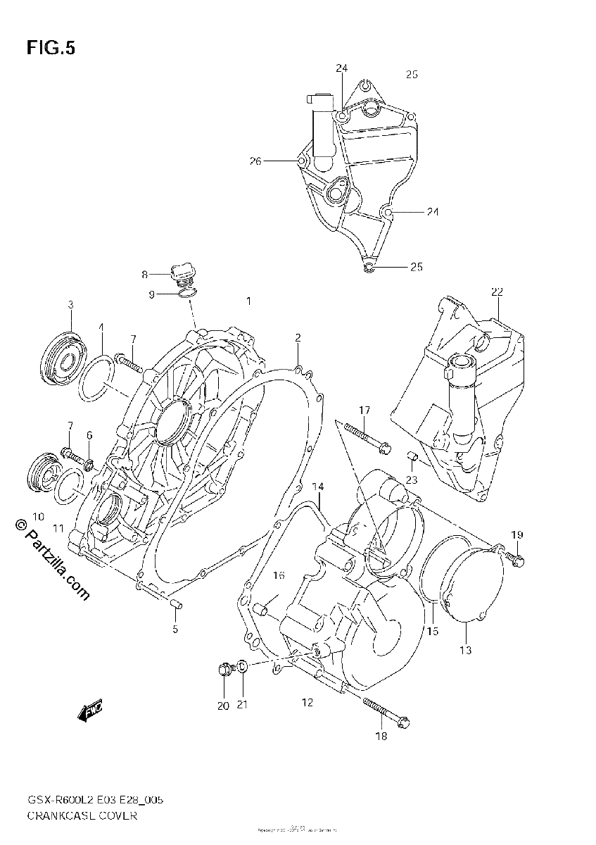 Diagrama de CRANKCASE COVER