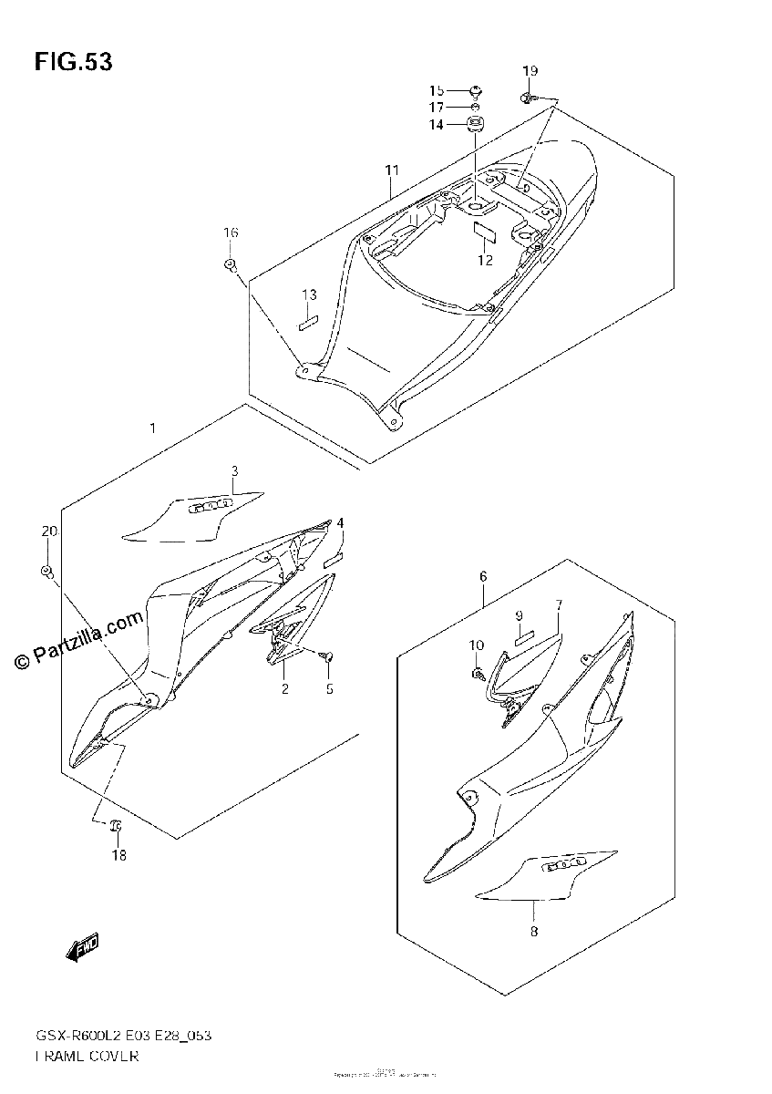 Diagrama de FRAME COVER GLR