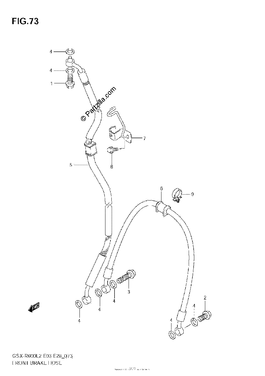 Diagrama de FRONT BRAKE HOSE