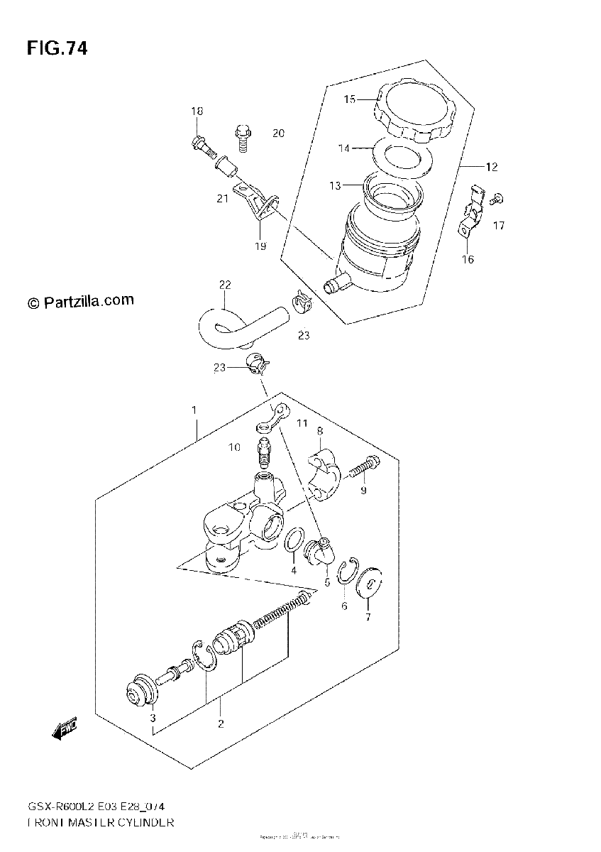 Diagrama de FRONT MASTER CYLINDER