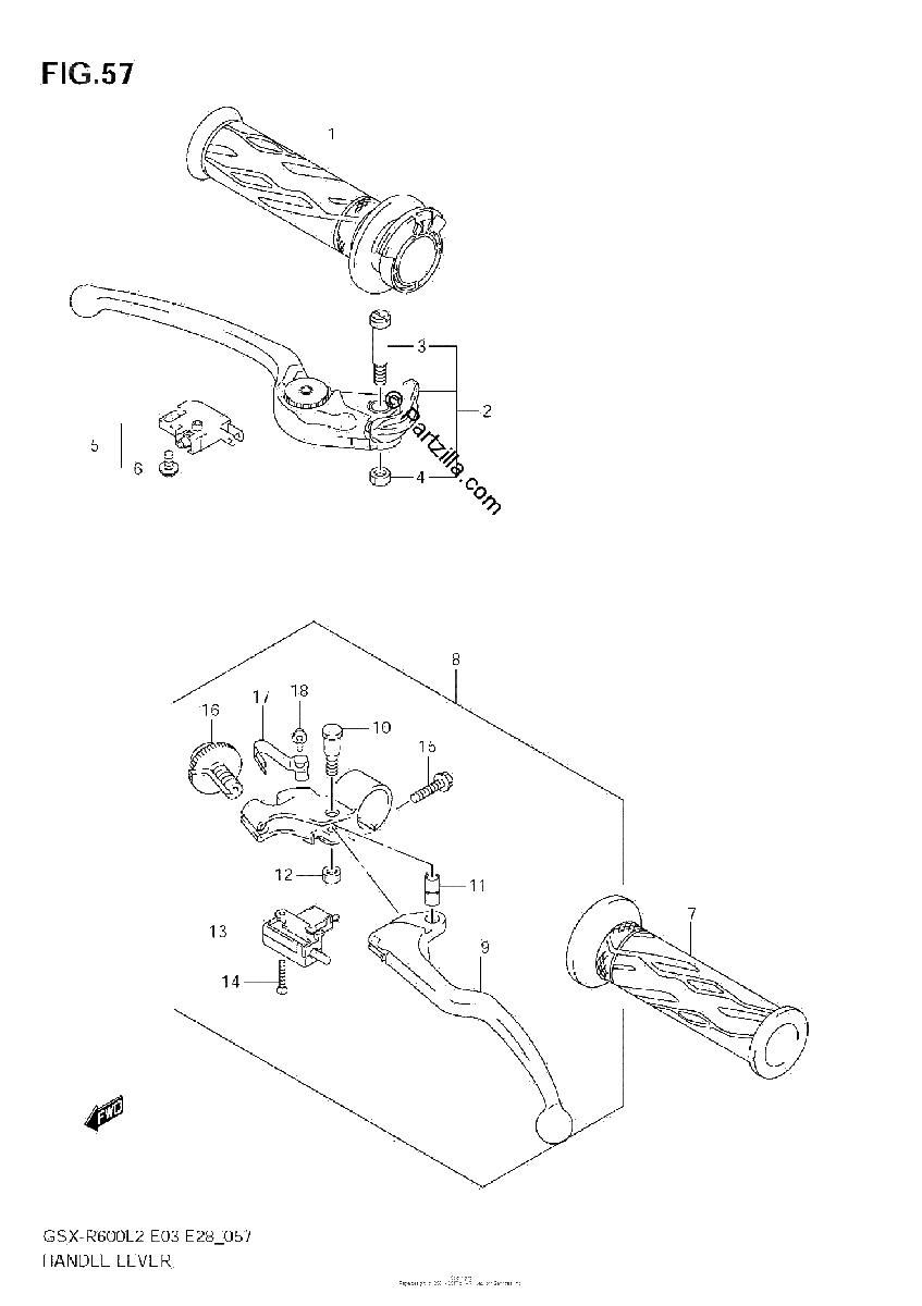 Diagrama de HANDLE LEVER
