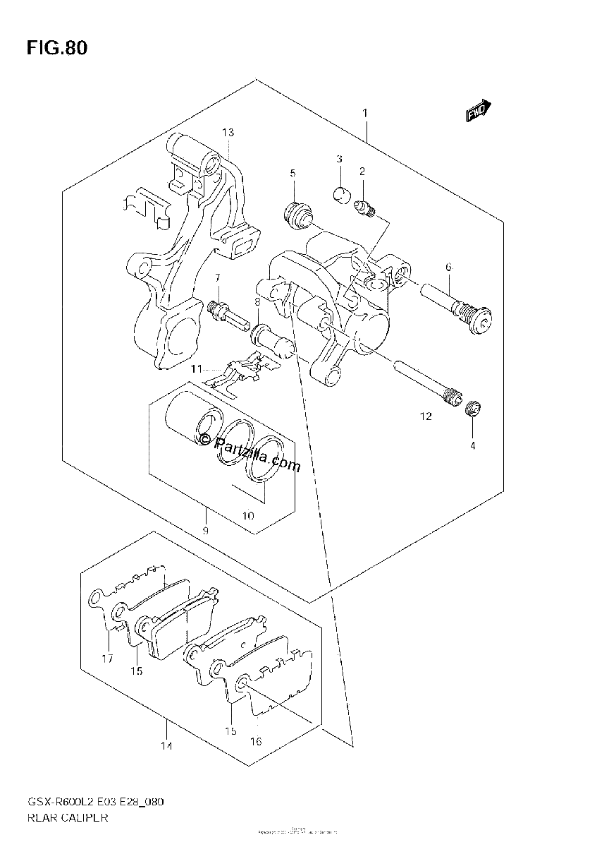 Diagrama de REAR CALIPER
