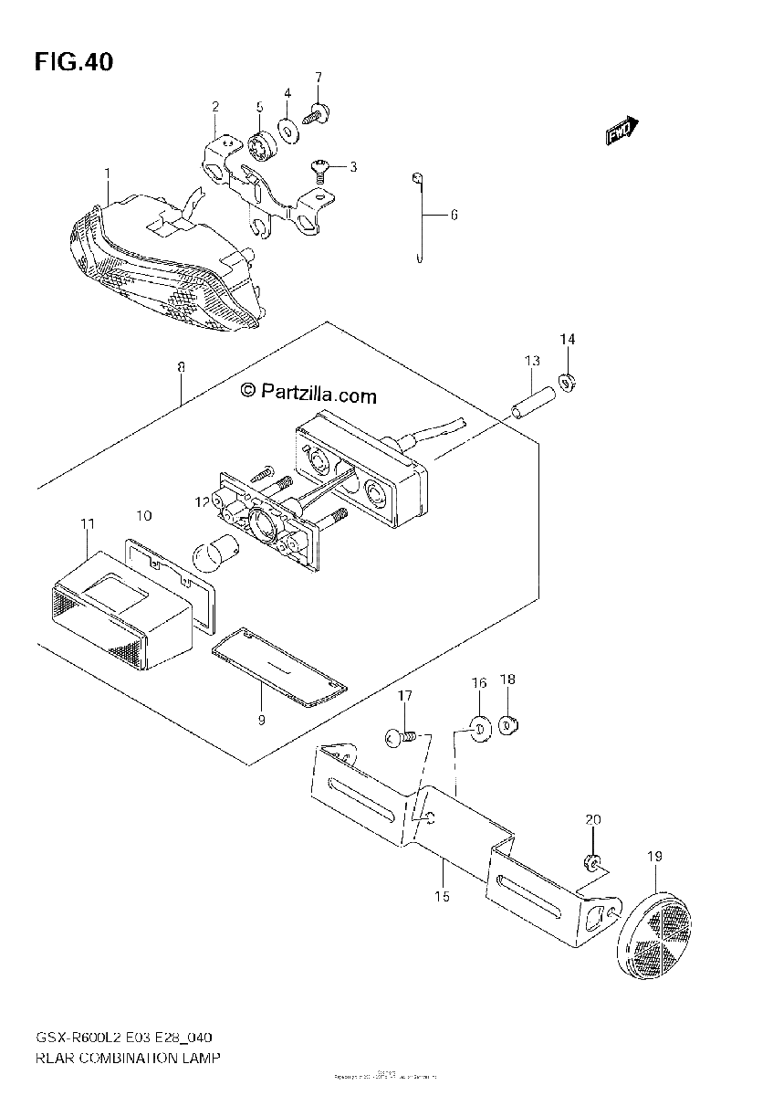 Diagrama de REAR COMBINATION LAMP