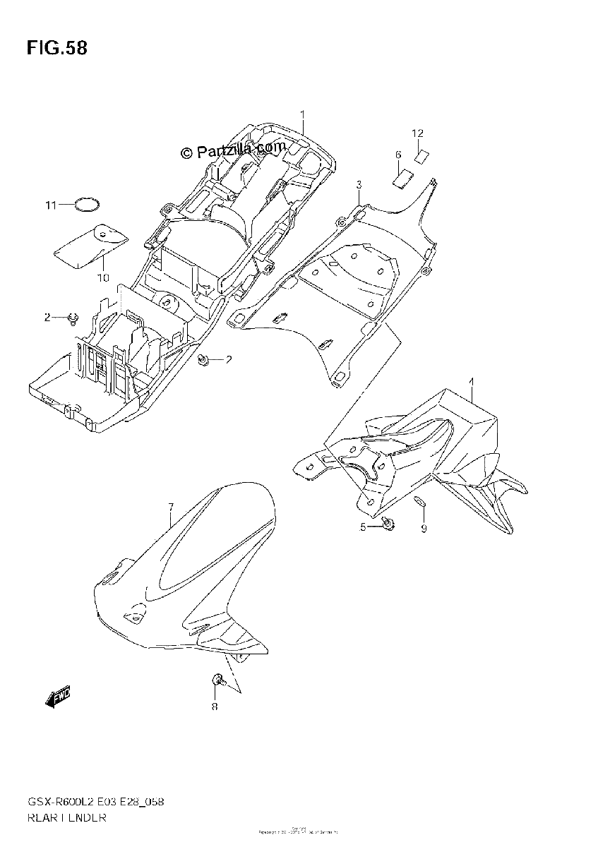 Diagrama de REAR FENDER