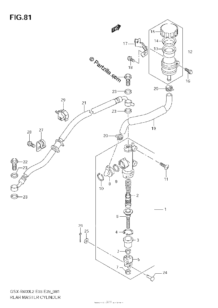 Diagrama de REAR MASTER CYLINDER