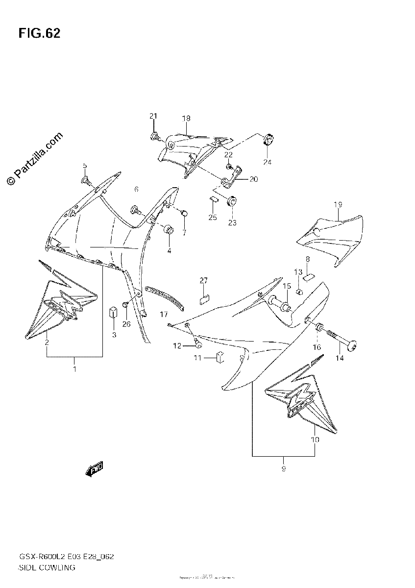 Diagrama de SIDE COWLING GLR