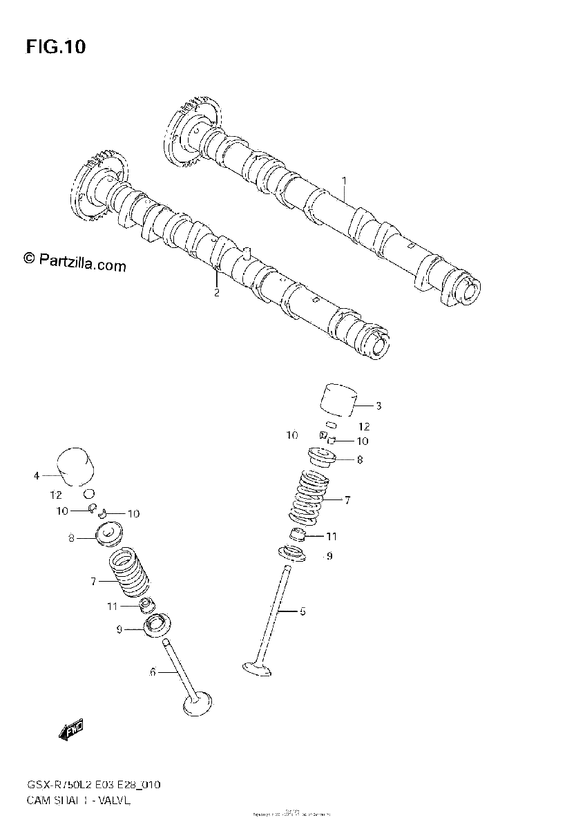 Diagrama de CAM SHAFT VALVE