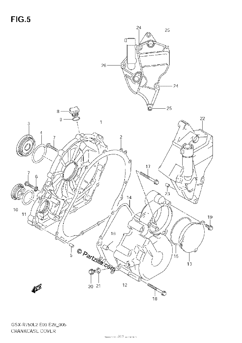 Diagrama de CRANKCASE COVER