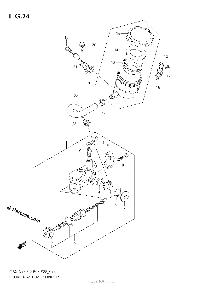 Diagrama de FRONT MASTER CYLINDER