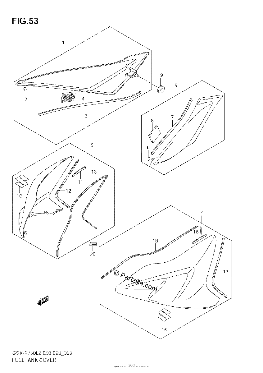 Diagrama de FUEL TANK COVER