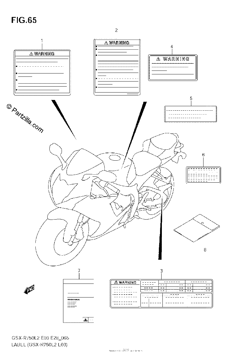 Diagrama de LABEL GSX R750 L2 E03