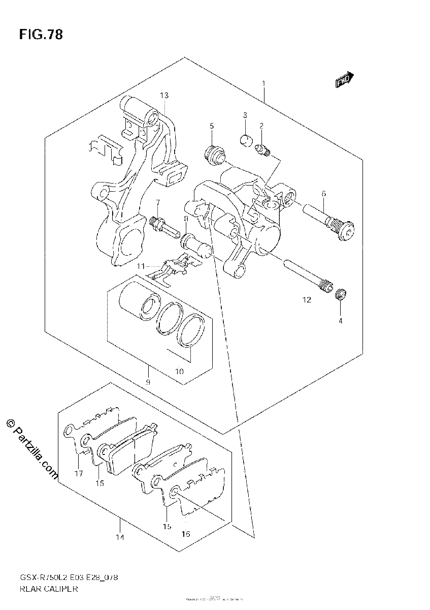 Diagrama de REAR CALIPER