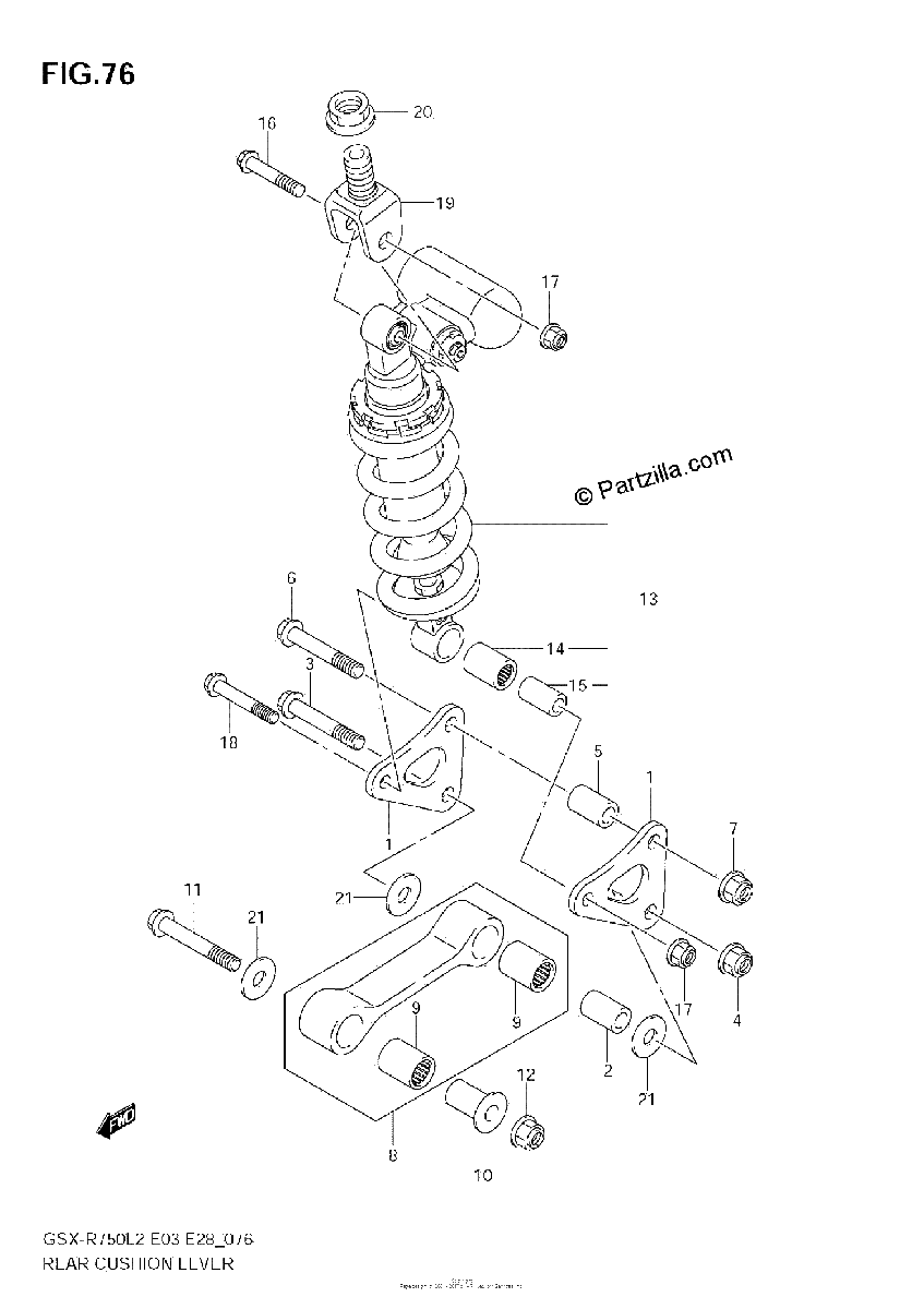 Diagrama de REAR CUSHION LEVER