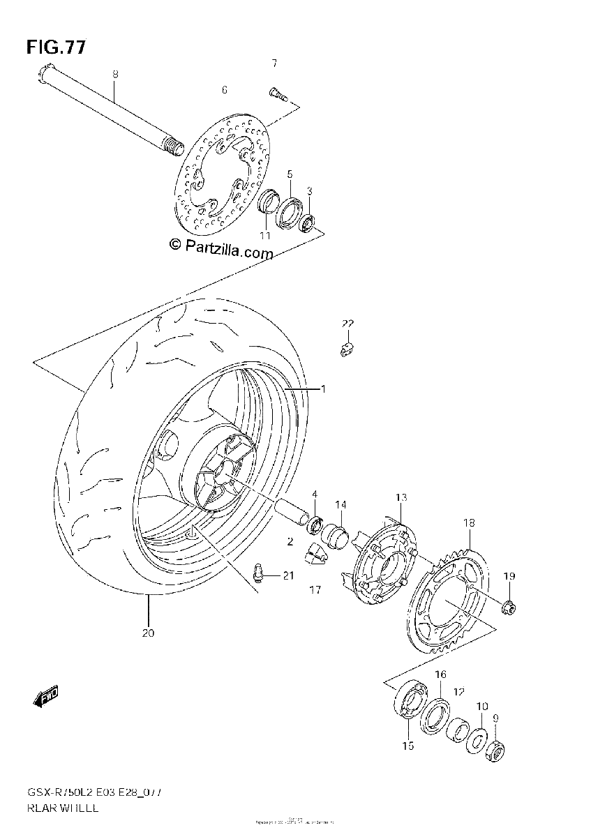 Diagrama de REAR WHEEL