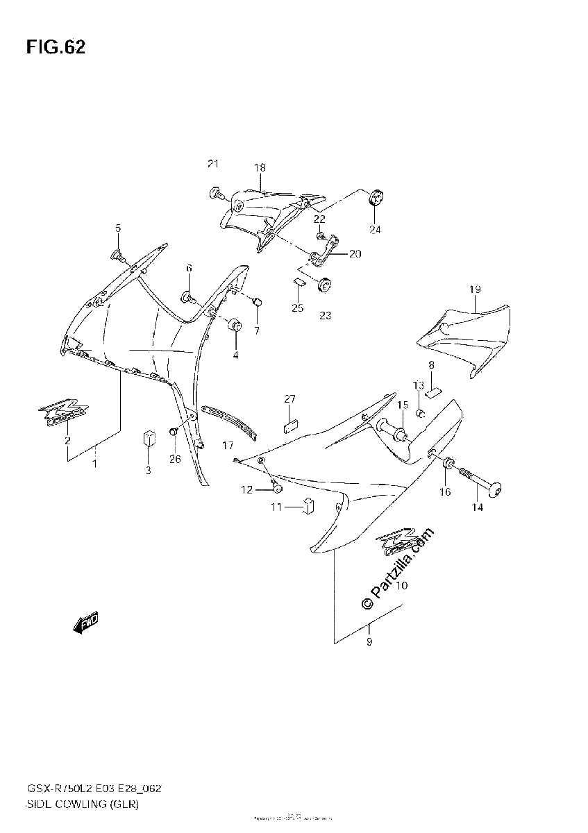 Diagrama de SIDE COWLING GLR
