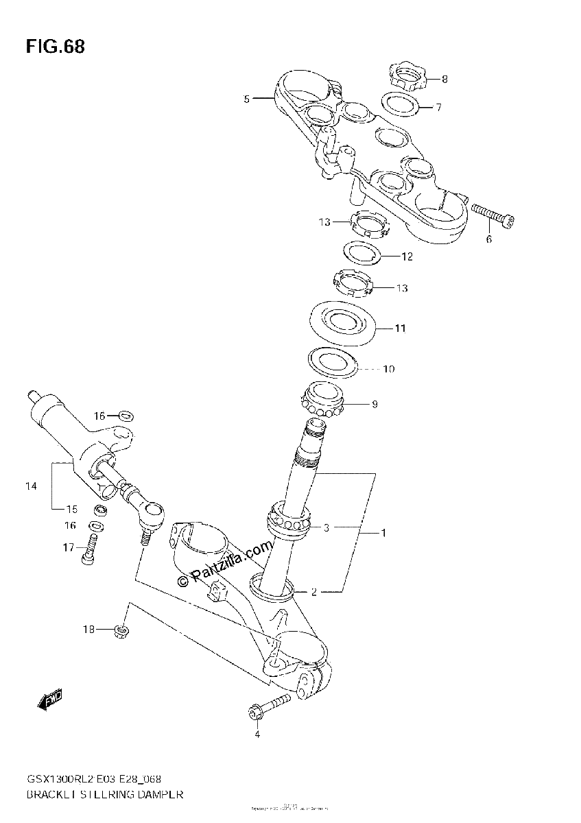 Diagrama de BRACKET STEERING DAMPER