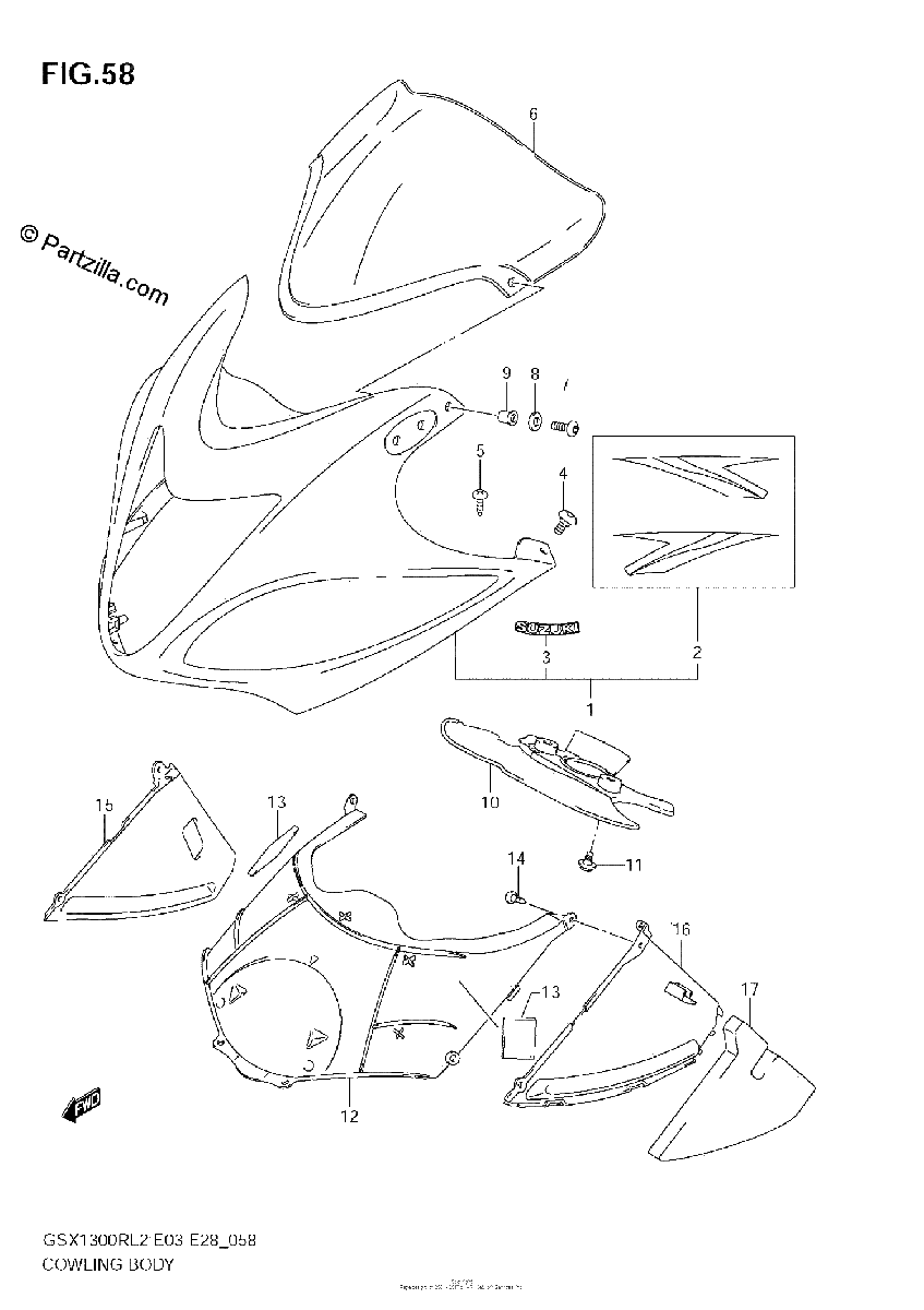 Diagrama de COWLING BODY