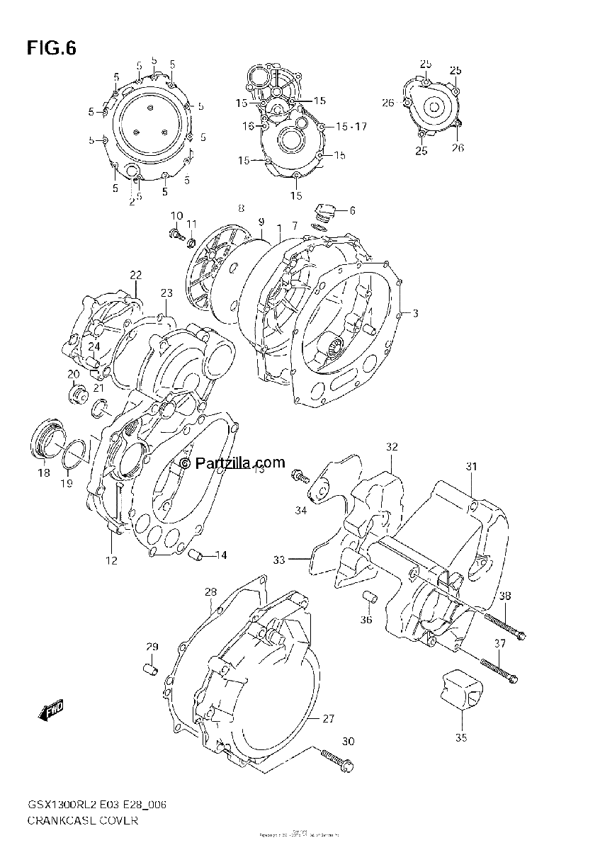Diagrama de CRANKCASE COVER