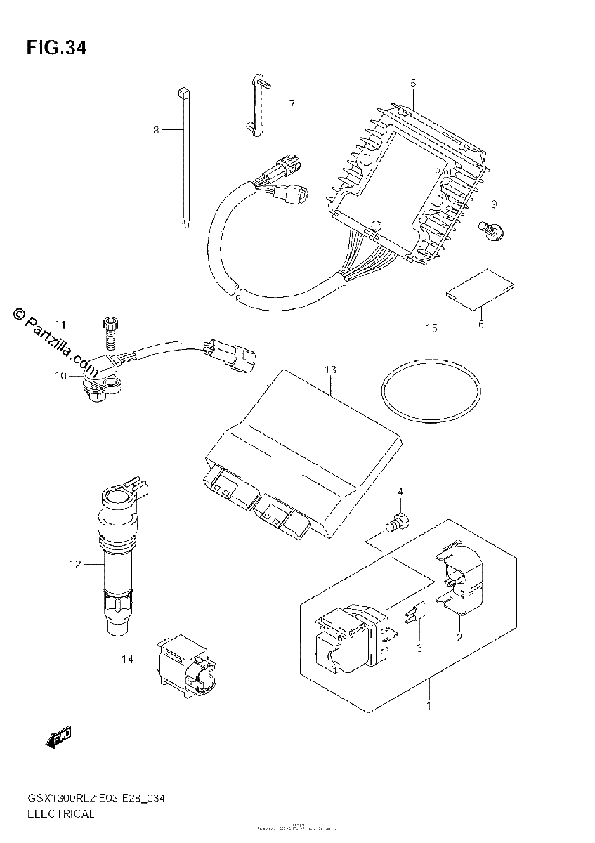 Diagrama de ELECTRICAL GSX1300R L2 E33