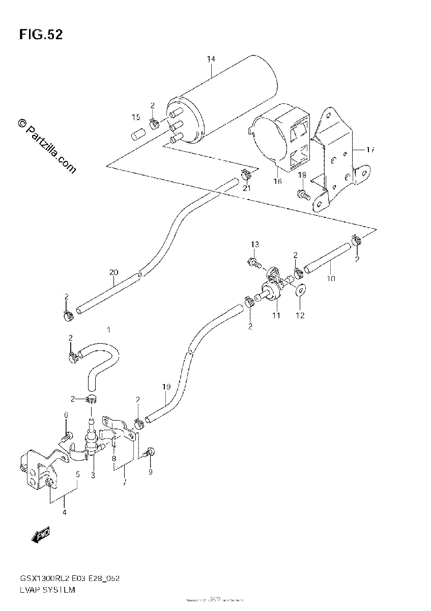 Diagrama de EVAP SYSTEM GSX1300R L2 E33