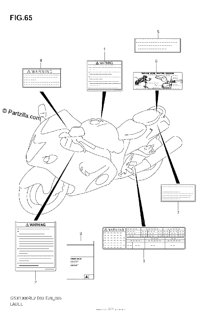 Diagrama de LABEL GSX1300R L2 E33