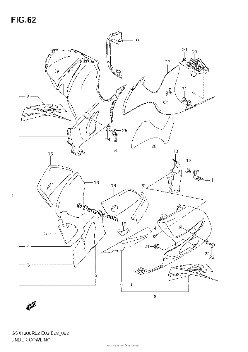 Diagrama de UNDER COWLING