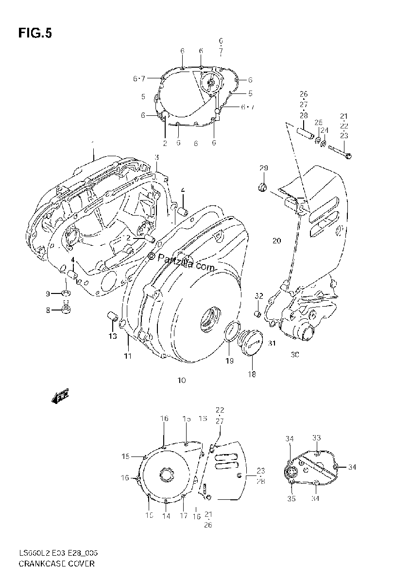 Diagrama de CRANKCASE COVER