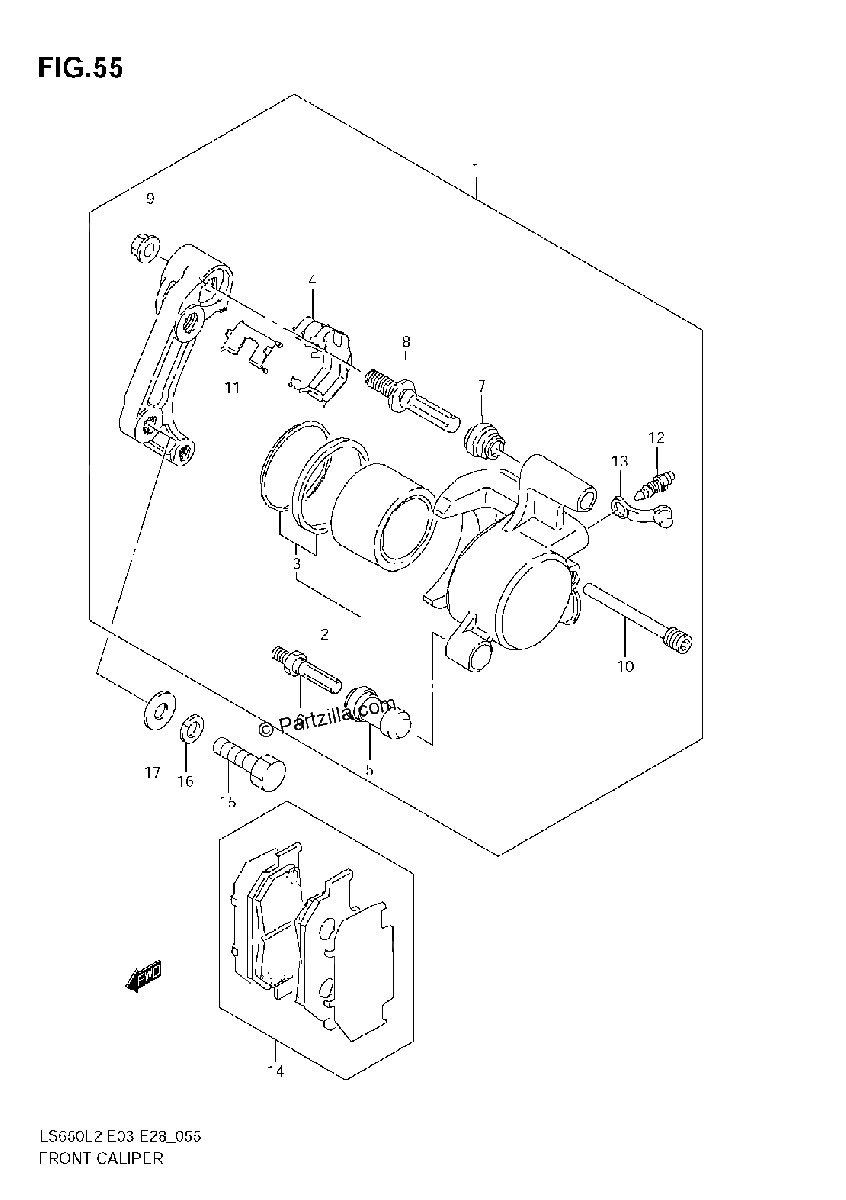 Diagrama de FRONT CALIPER