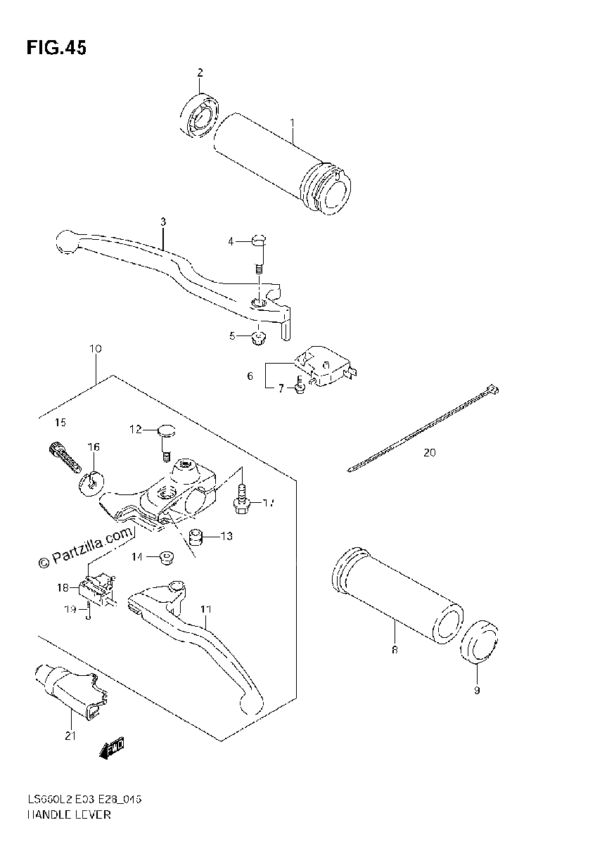 Diagrama de HANDLE LEVER