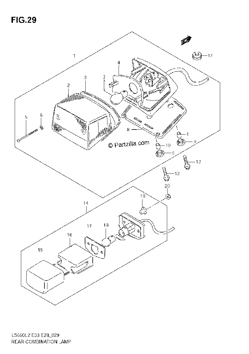 Diagrama de REAR COMBINATION LAMP