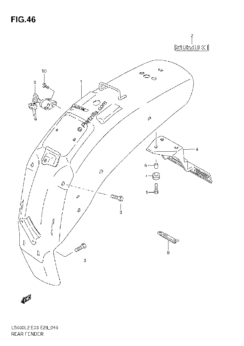 Diagrama de REAR FENDER