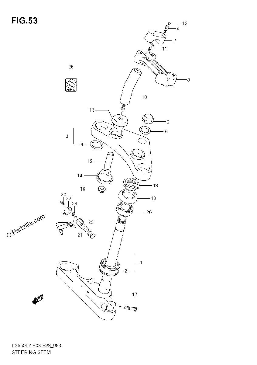 Diagrama de STEERING STEM