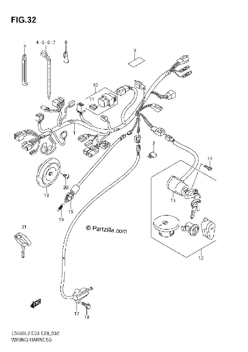 Diagrama de WIRING HARNESS E33