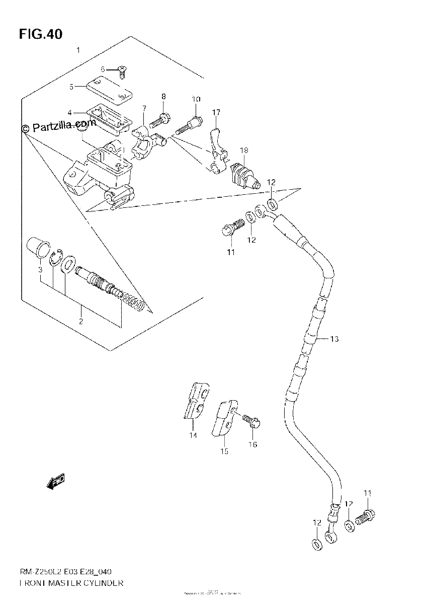 Diagrama de FRONT MASTER CYLINDER