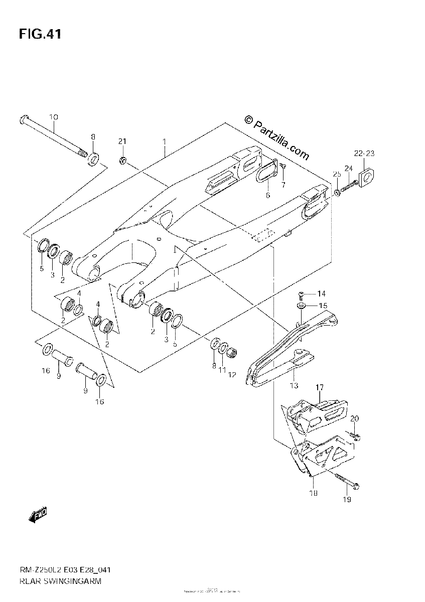 Diagrama de REAR SWINGING ARM