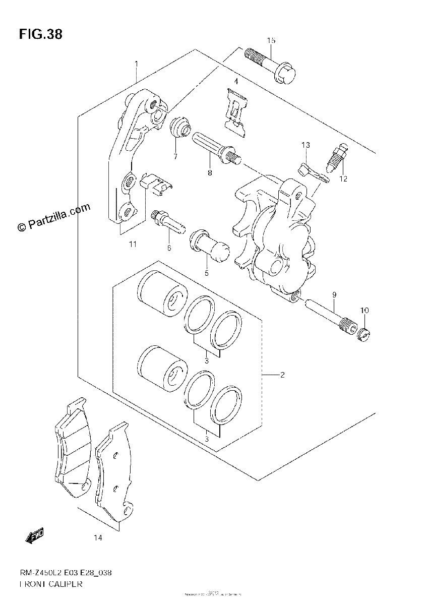 Diagrama de FRONT CALIPER