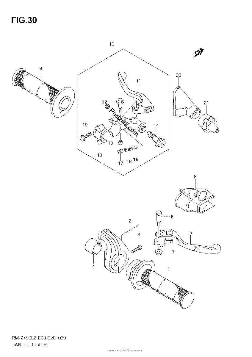 Diagrama de HANDLE LEVER