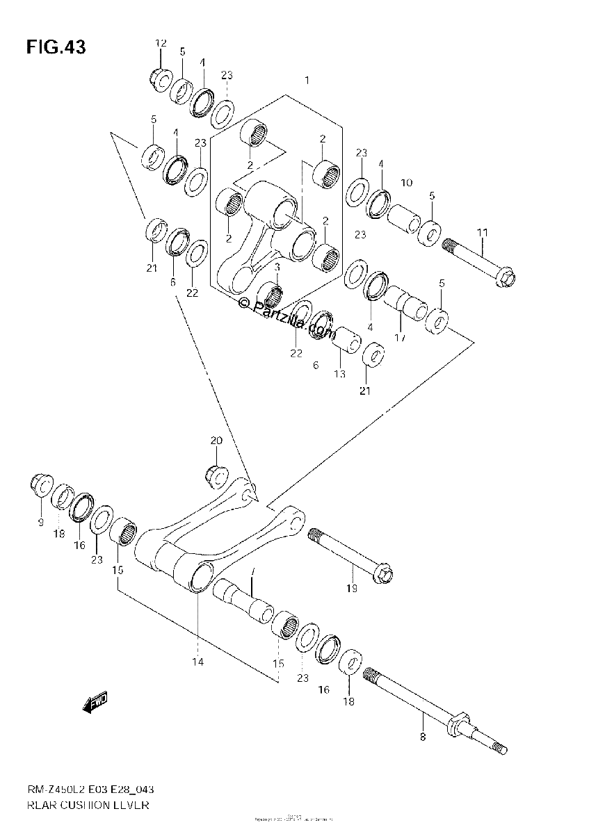 Diagrama de REAR CUSHION LEVER