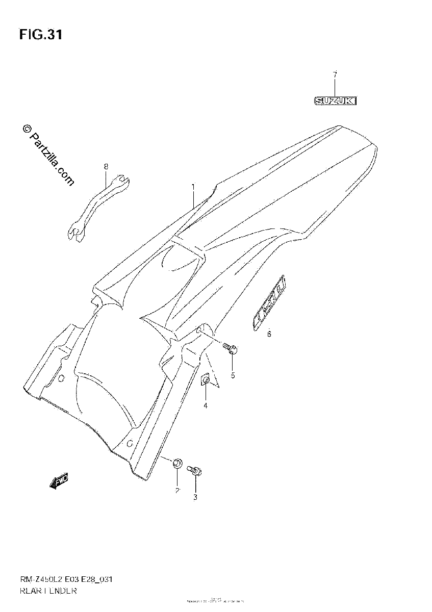 Diagrama de REAR FENDER