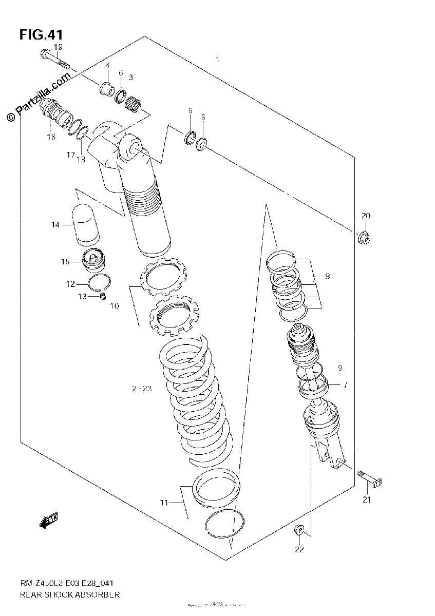 Diagrama de REAR SHOCK ABSORBER E3