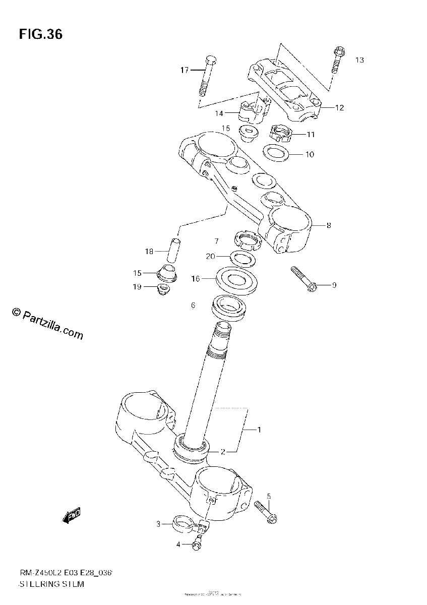 Diagrama de STEERING STEM