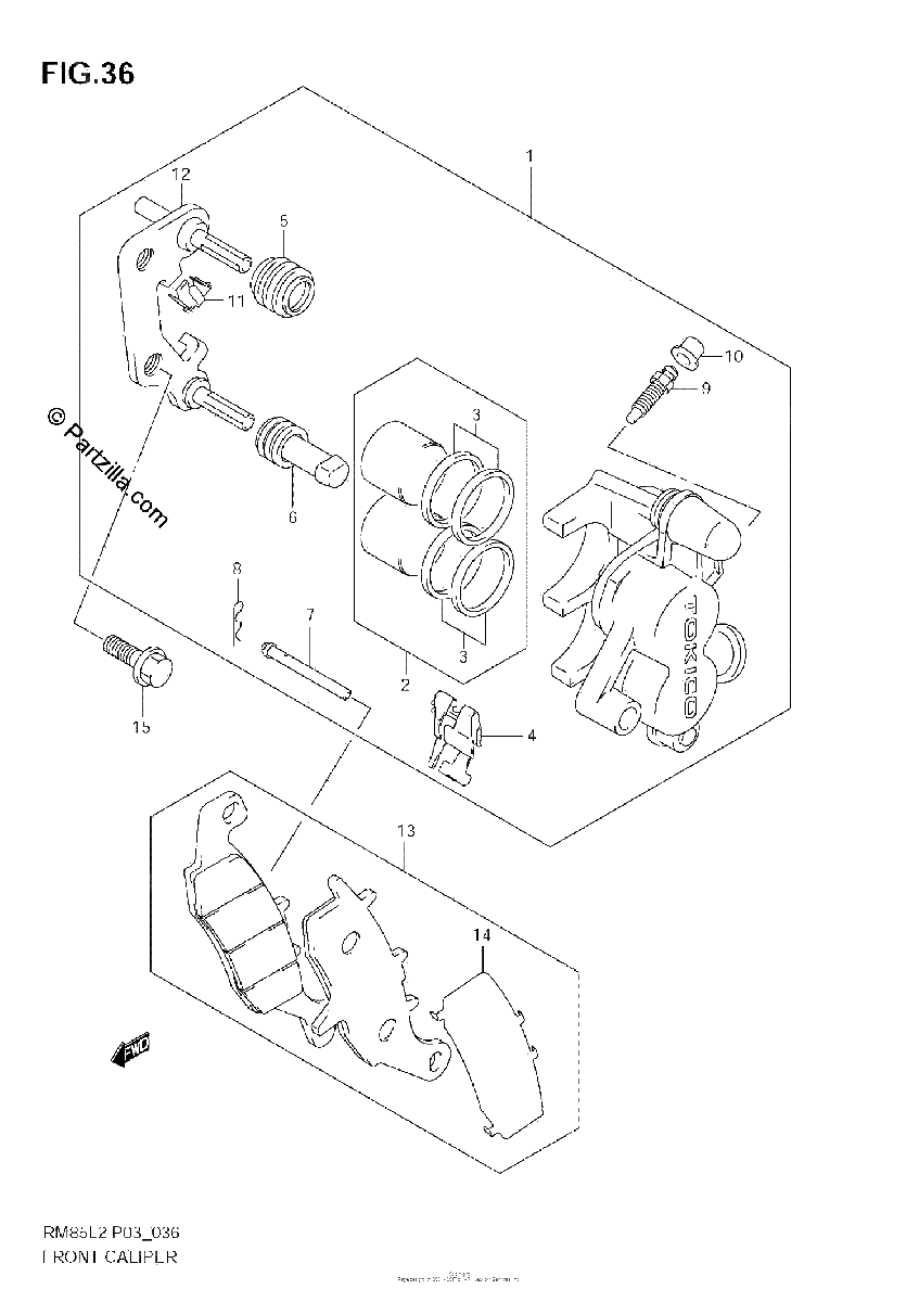 Diagrama de FRONT CALIPER