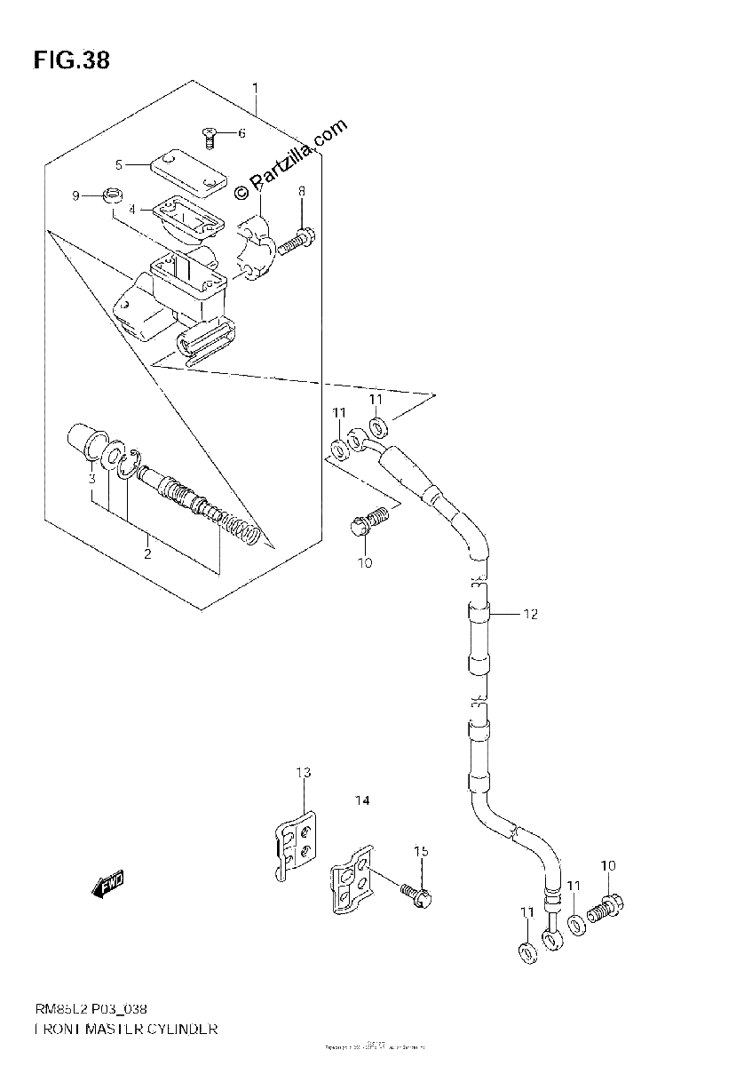 Diagrama de FRONT MASTER CYLINDER RM85L