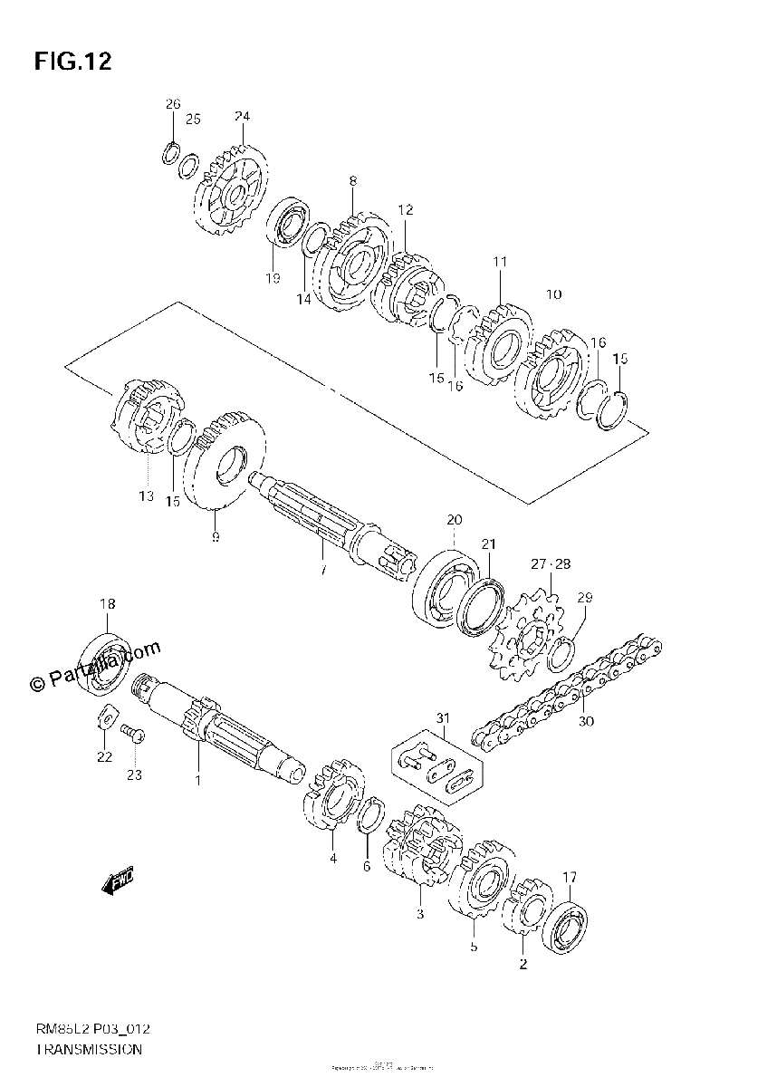 Diagrama de TRANSMISSION RM85