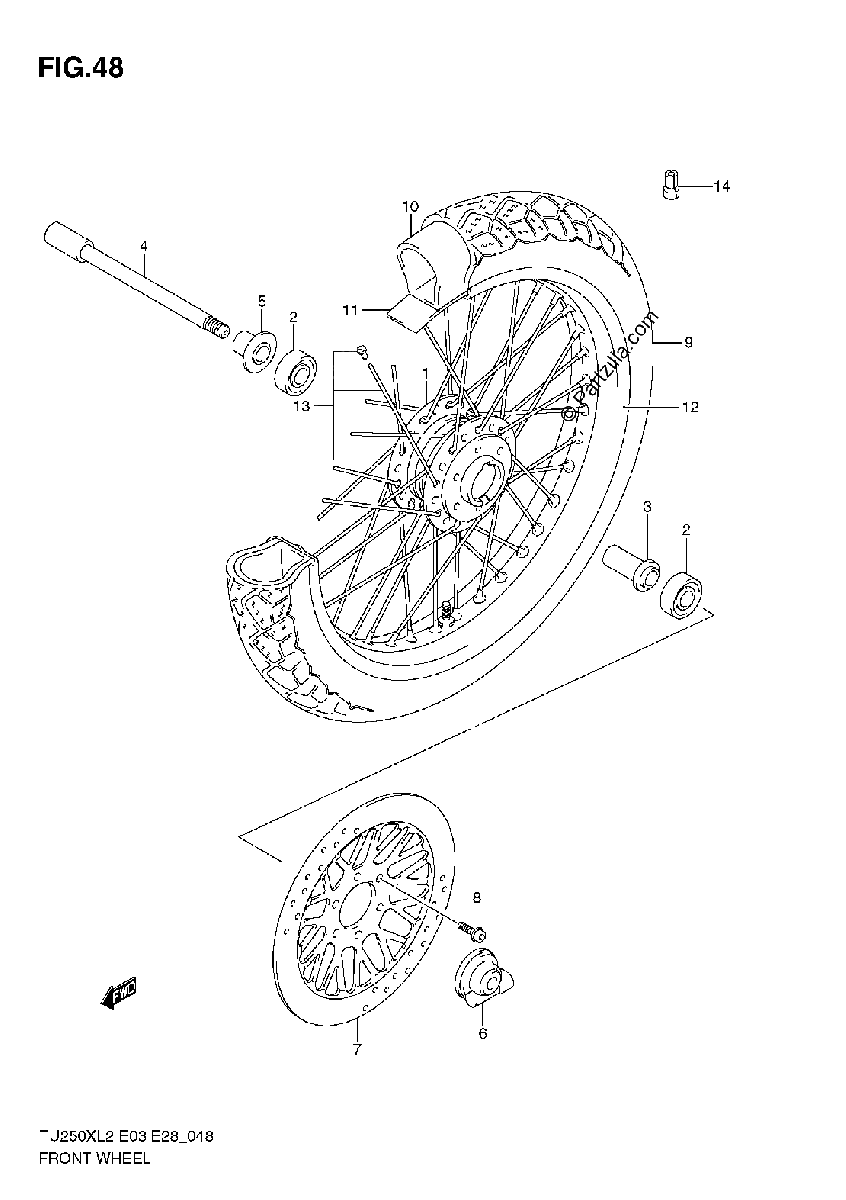 Diagrama de FRONT WHEEL
