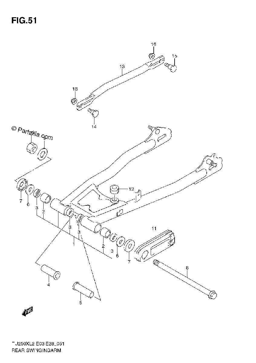Diagrama de REAR SWINGINGARM