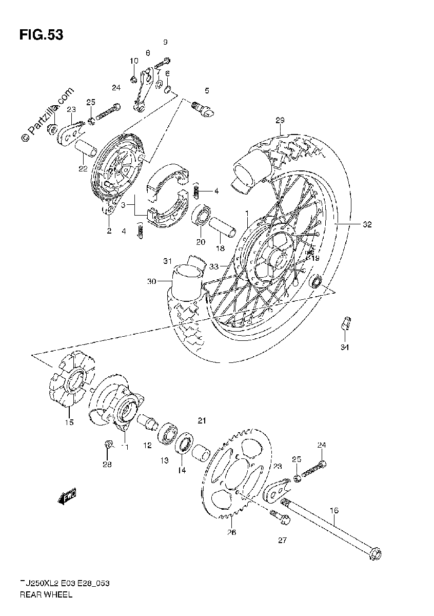 Diagrama de REAR WHEEL