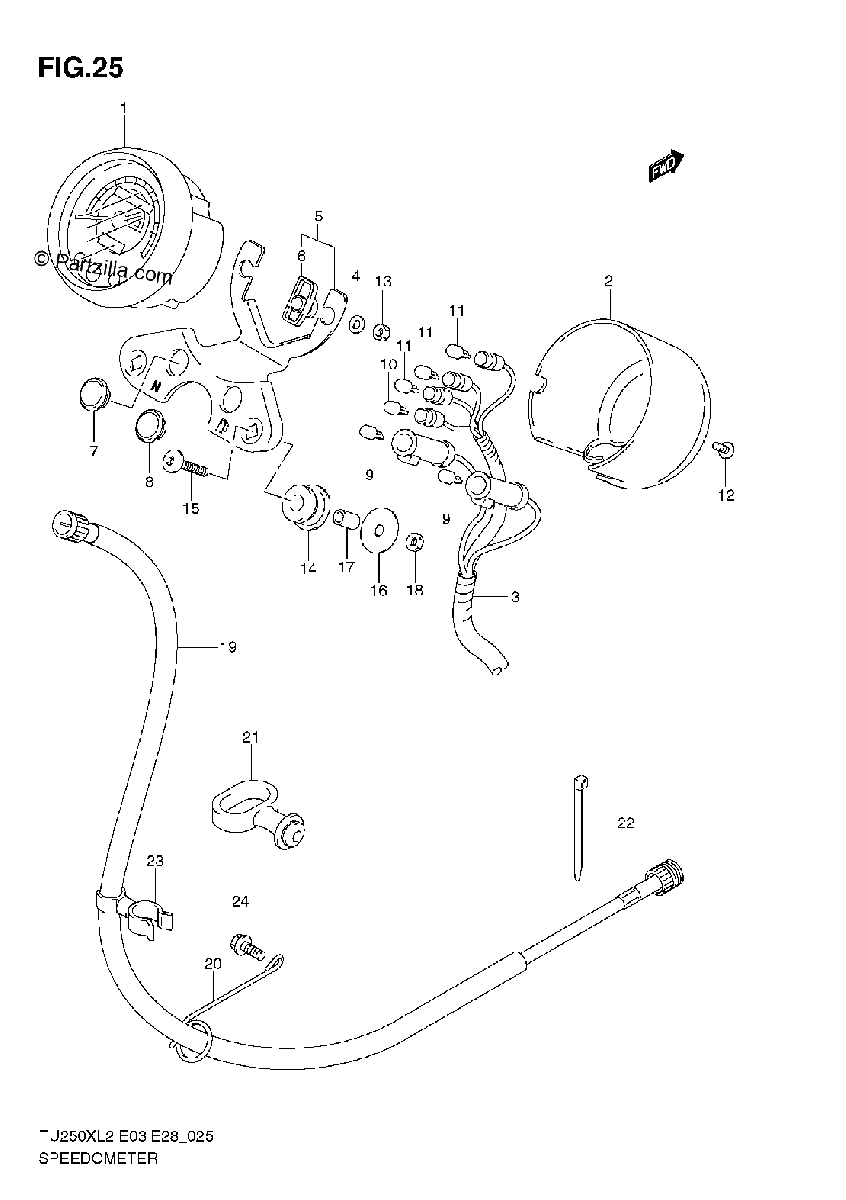 Diagrama de SPEEDOMETER TU250XL2 E28