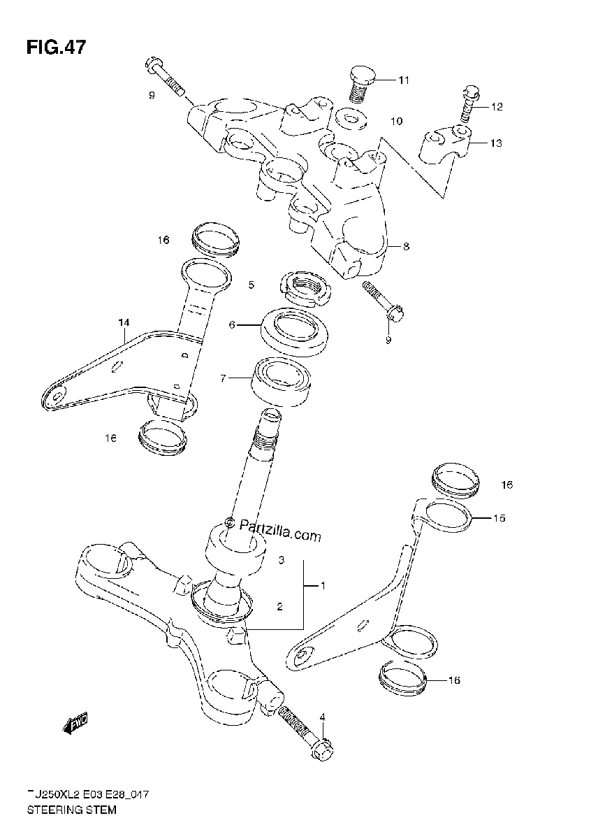 Diagrama de STEERING STEM